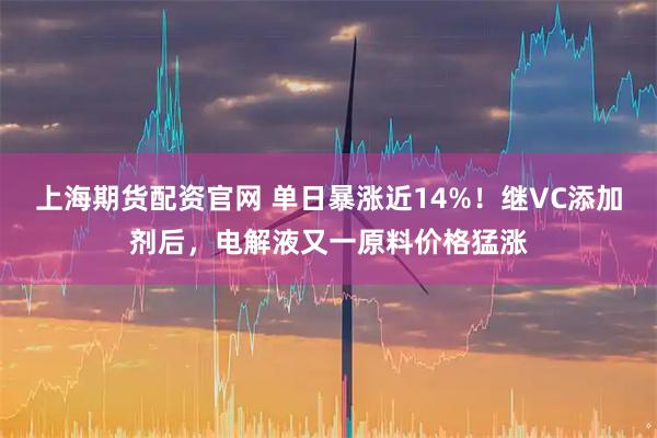 上海期货配资官网 单日暴涨近14%！继VC添加剂后，电解液又一原料价格猛涨