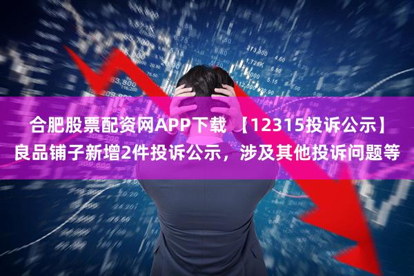 合肥股票配资网APP下载 【12315投诉公示】良品铺子新增2件投诉公示，涉及其他投诉问题等