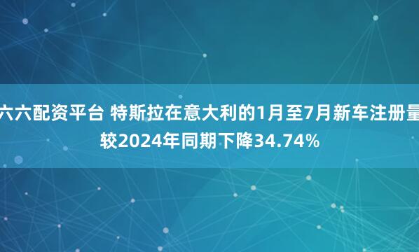 六六配资平台 特斯拉在意大利的1月至7月新车注册量较2024年同期下降34.74%